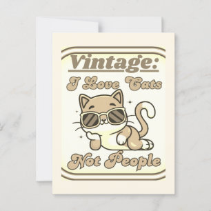 I Love Cats,Not People Postcard