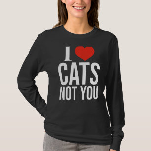 I Love Cats Not You Red Heart Cat Dad Mum Kids T-Shirt