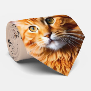 I love Cats Orange Tabby Cat Neck Tie