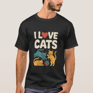 I Love Cats Playful Kittens Yarn Ball T-Shirt
