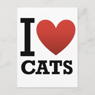 I Love Cats Postcard