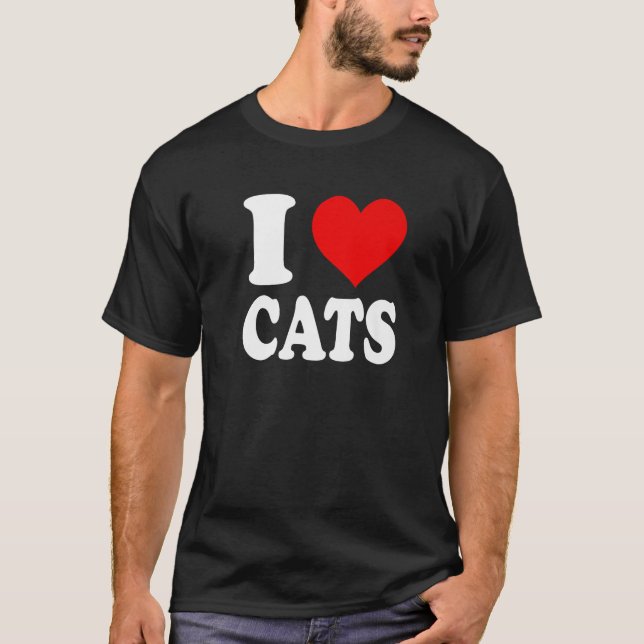 I Love Cats Premium  T-Shirt (Front)