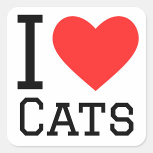 I love cats square sticker