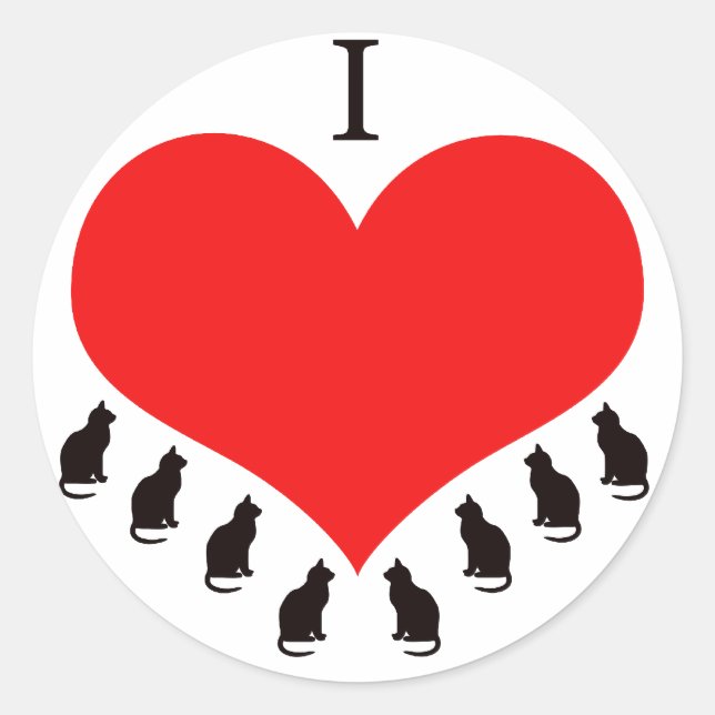 I Love Cats Stickers (Front)