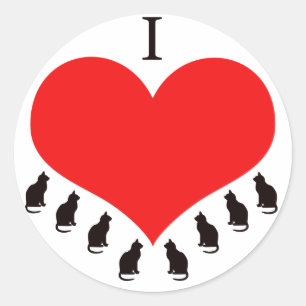I Love Cats Stickers