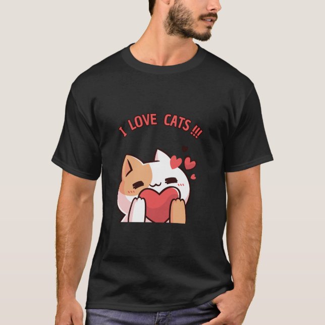 I LOVE CATS T-shirt  (Front)
