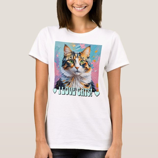 I Love Cats! T-Shirt (Front)