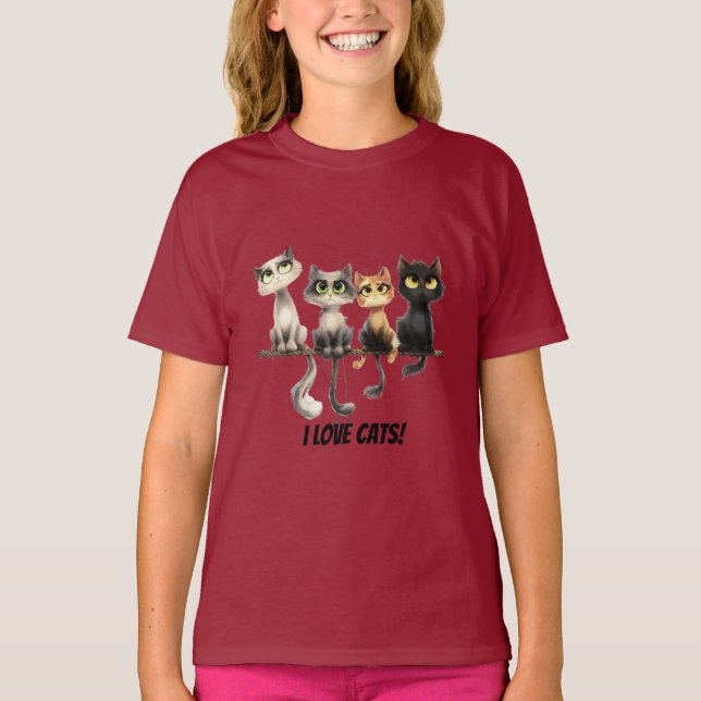 I love cats T-Shirt (Front)