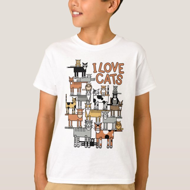 I LOVE CATS T-Shirt (Front)