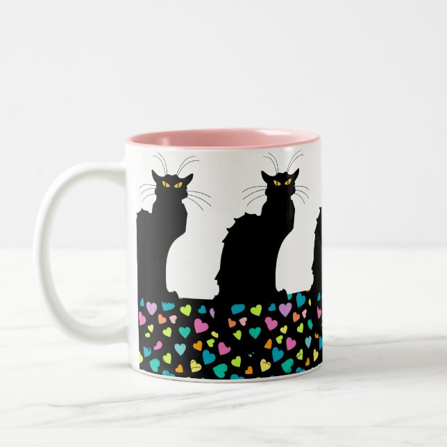 I Love Cats Two-Tone Coffee Mug (Left)