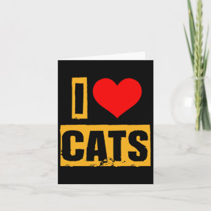 I Love Cats Valentine Romantic Couple Outfit Card
