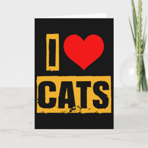 I Love Cats Valentine Romantic Couple Outfit Card