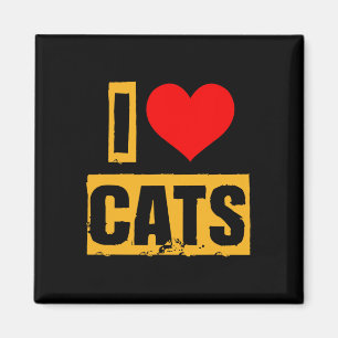 I Love Cats Valentine Romantic Couple Outfit Magnet