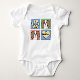 I Love Cavalier King Charles Spaniels Baby Bodysuit