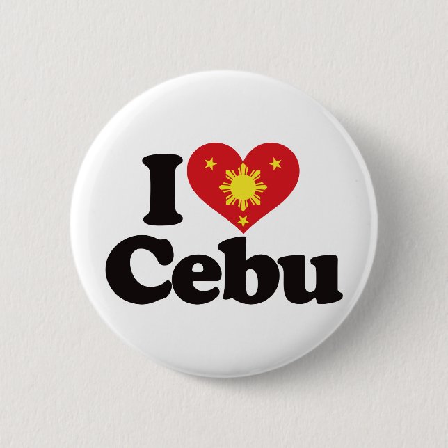 I Love Cebu 6 Cm Round Badge (Front)