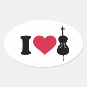 I love Cello Oval Sticker