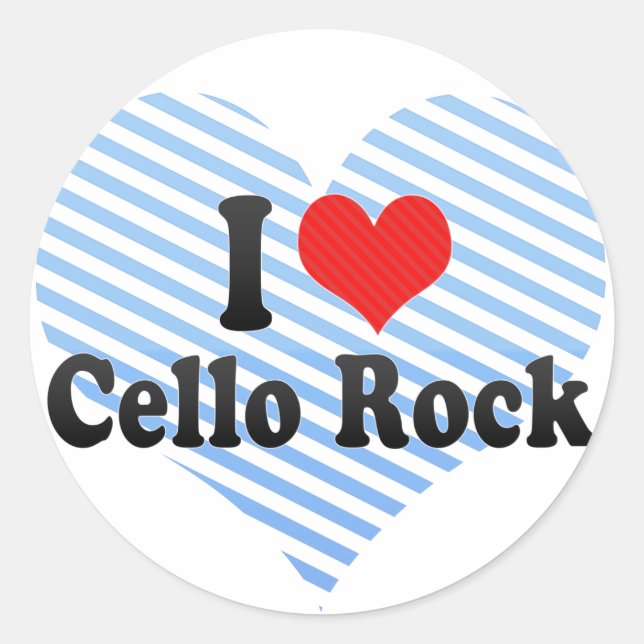 I Love Cello Rock Classic Round Sticker (Front)