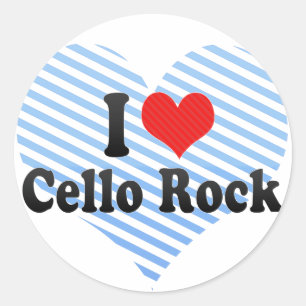 I Love Cello Rock Classic Round Sticker