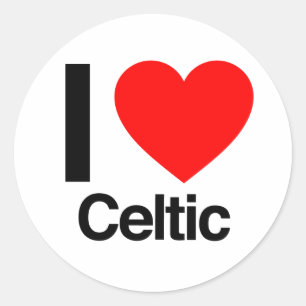 i love celtic classic round sticker