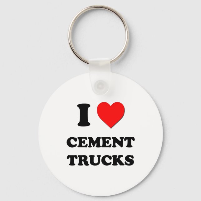 I love Cement Trucks Key Ring (Front)