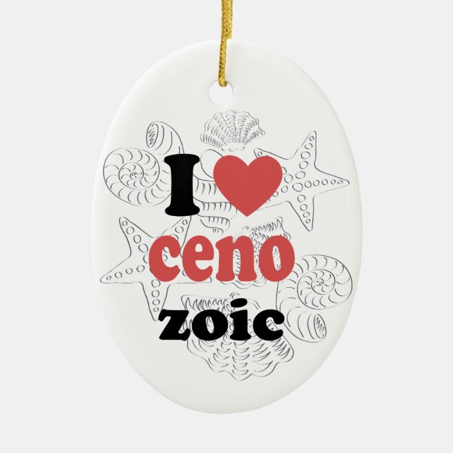 I love Cenozoic funny quote for scientists Ceramic Tree Decoration (Front)