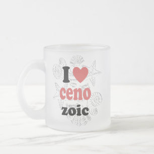 I love Cenozoic funny quote for scientists Frosted Glass Coffee Mug