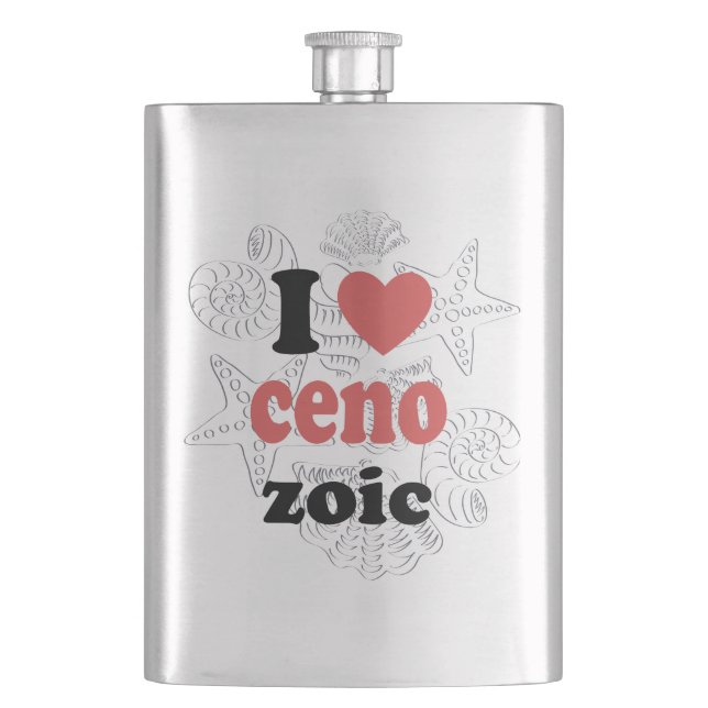 I love Cenozoic funny quote for scientists Hip Flask (Front)