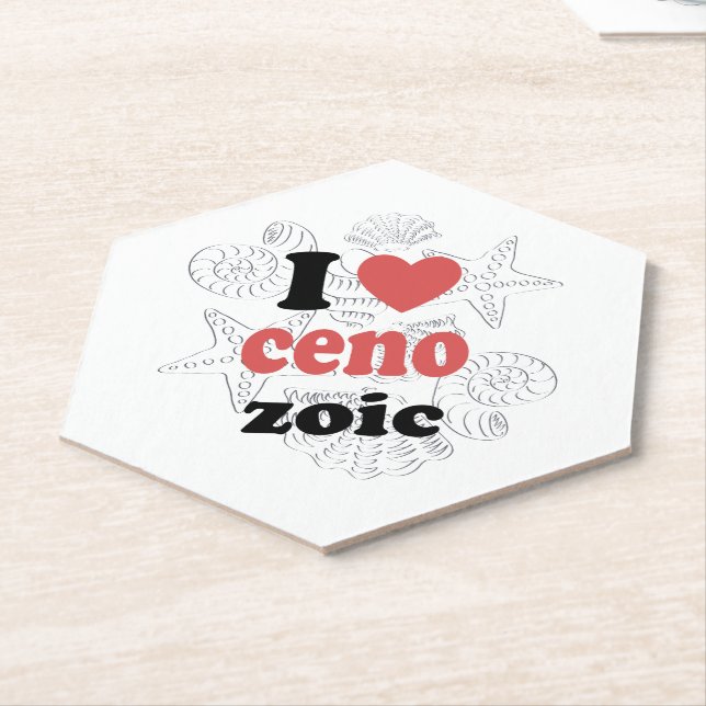 I love Cenozoic funny quote for scientists Paper Coaster (Angled)