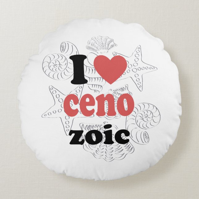 I love Cenozoic funny quote for scientists Round Cushion (Front)