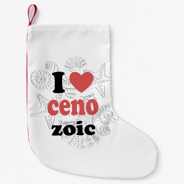 I love Cenozoic funny quote for scientists Small Christmas Stocking (Front)