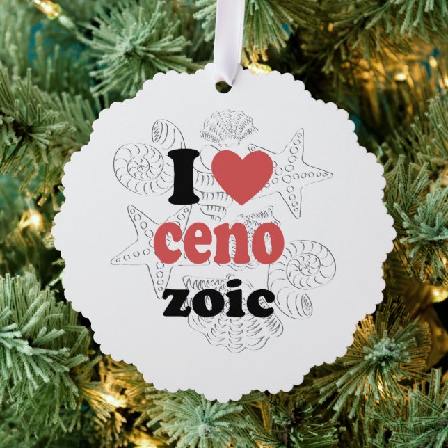I love Cenozoic funny quote for scientists Tree Decoration Card (Insitu (Tree))