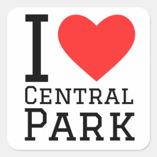 I love Central Park Square Sticker