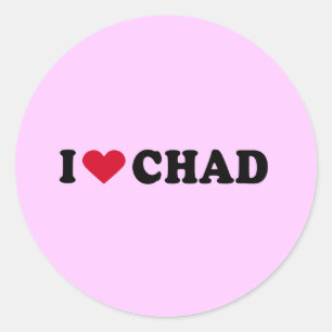 I LOVE CHAD CLASSIC ROUND STICKER