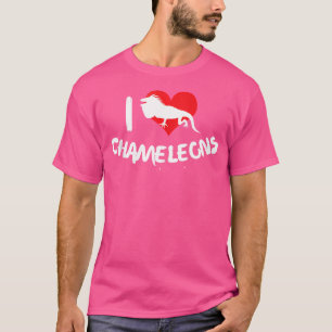 I Love Chameleons Heart Pet Lizard Reptile Chamele T-Shirt