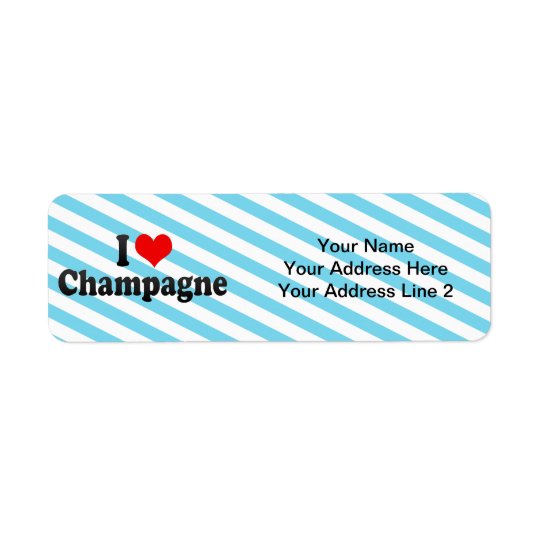 I Love Champagne Return Address Label
