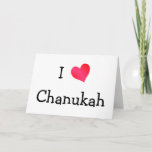 I Love Chanukah Holiday Card<br><div class="desc">Define who,  what,  when,  where or why you love with these fantastic "I Love" heart designs with a hot pink heart symbol. If you aren't finding what you want,  check the sidebar and use one of the available templates.</div>