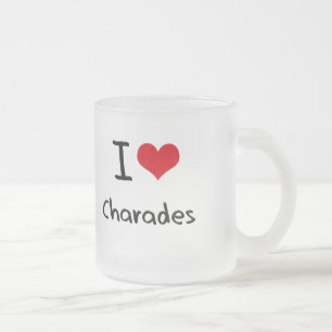 I love Charades Frosted Glass Coffee Mug
