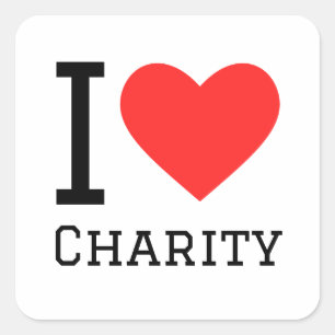 I love charity square sticker