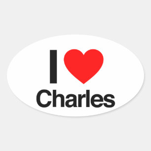 i love charles oval sticker