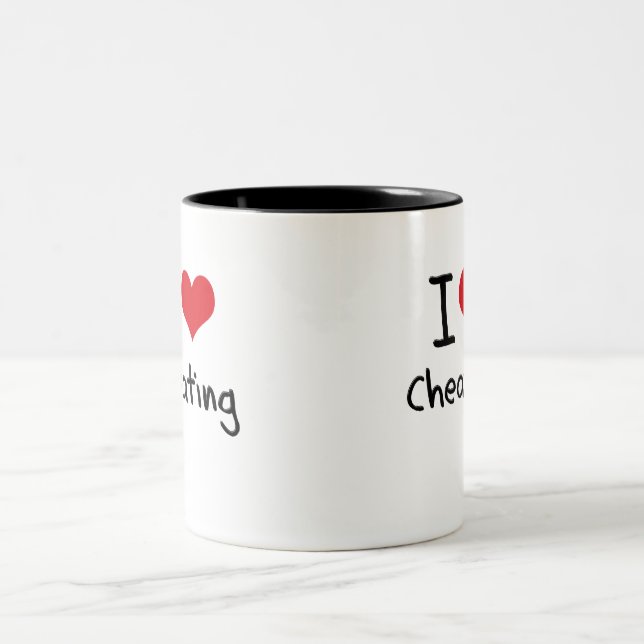 I love Cheating Two-Tone Coffee Mug (Center)