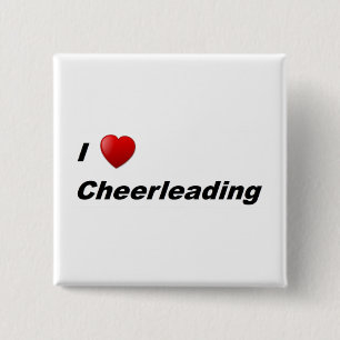 I Love Cheerleading 15 Cm Square Badge
