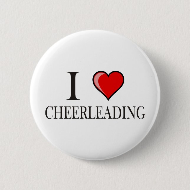 I love cheerleading 6 cm round badge (Front)