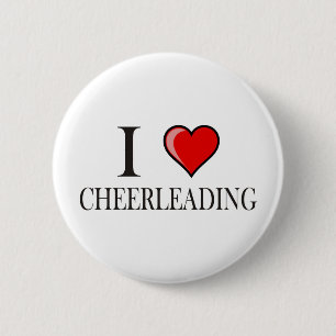 I love cheerleading 6 cm round badge