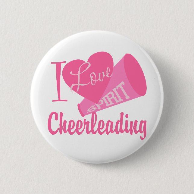 I Love Cheerleading 6 Cm Round Badge (Front)