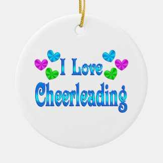 I Love Cheerleading Ceramic Tree Decoration