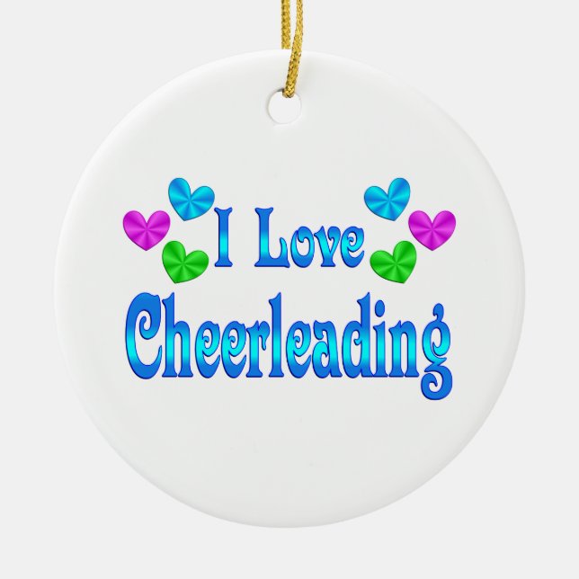I Love Cheerleading Ceramic Tree Decoration (Front)