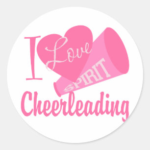 I Love Cheerleading Classic Round Sticker