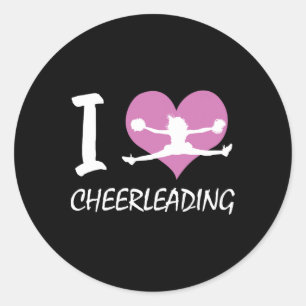 I Love Cheerleading Cute Cheerleading Gift Classic Round Sticker