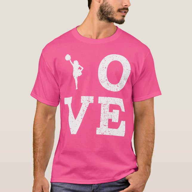 I Love Cheerleading Funny For Coach Fan Player T-Shirt (Front)