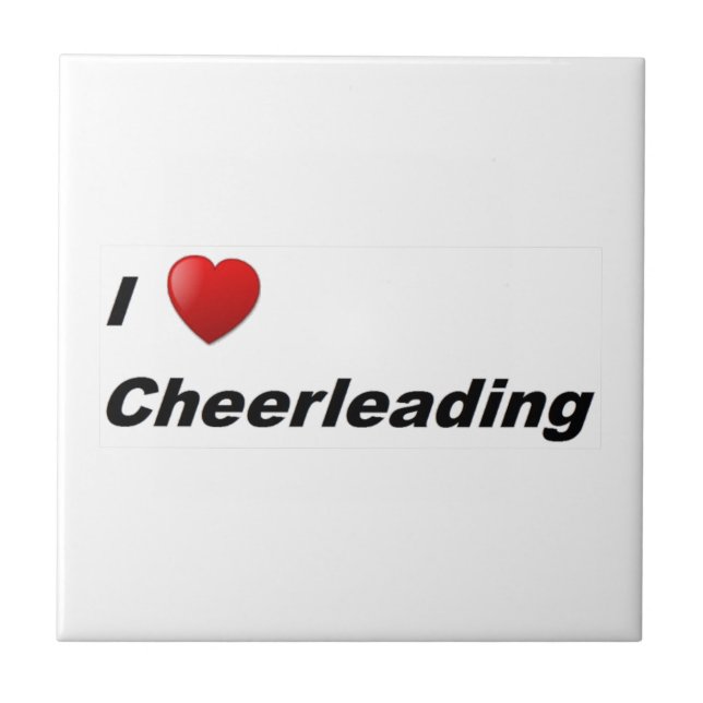 I Love Cheerleading Tile (Front)